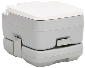 vidaXL Sanita portátil p/ campismo 10+10 L PEAD cinzento e branco