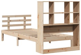 Cama com estante sem colchão 100x200 cm pinho maciço
