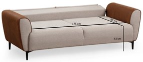****  
Sofá-Cama de 3 Lugares Aren – Bege – 215x85x85 cm

**