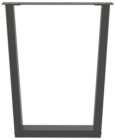 Pés para mesa de jantar em V, 2 peças, antracite, 60x(72-73,3) cm, aço