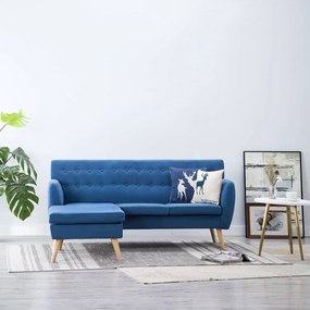 vidaXL Sofá em tecido c/ forma de L 171,5x138x81,5 cm azul