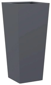 Vaso/floreira de jardim 2 pcs 35x35x75 cm aço antracite