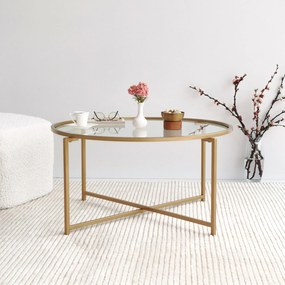 Mesa de Centro Gold Sun – Dourado – 83 x 40 x 83 cm