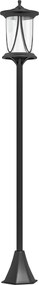 Candeeiro de Pé Solar de Jardim, 17 x 17 x 127 cm, Acendimento Automático, Preto