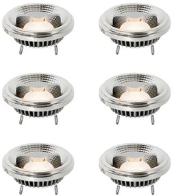 Conjunto de 6 lâmpadas LED G53 reguláveis 111mm 12W 600 lm 2700K