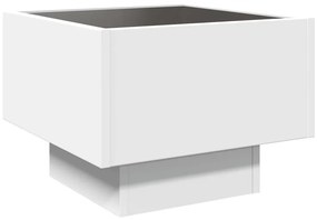 Mesa de cabeceira com luzes LED Infinity 40x40x30 cm branco
