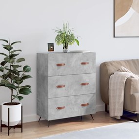 vidaXL Cómoda 69,5x34x90 cm derivados de madeira cinzento cimento