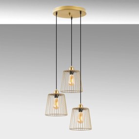 Candeeiro de Teto Pirlo – Dourado Brilhante – 50 x 50 x 114 cm