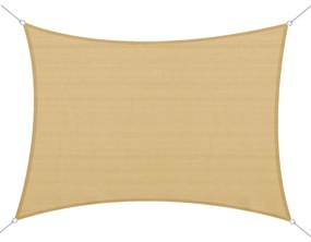 Outsunny Vela de Sombra Retangular 4x6 m Toldo Vela de HDPE com Proteção UV Aneis em Forma de D e Cordas para Jardim Pátio Piscina Areia