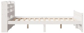 Estrutura de cama c/ cabeceira sem colchão 160x200 cm branco