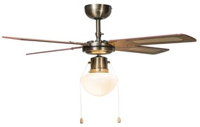Ventilador de teto industrial com lâmpada 100 cm madeira - Vento Retro