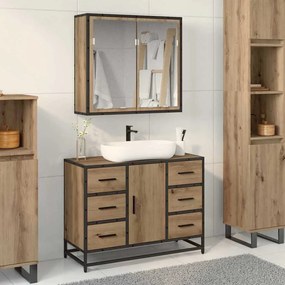 vidaXL Conjunto de Móveis para Banheiro 2 pcs carvalho artisiano