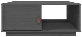 Mesa de centro 80x80x35,5 cm madeira de pinho maciça cinza