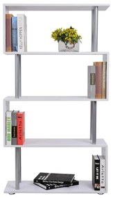 Livraria Mobiliário de Escritório Estante - Cor: Branco - Madeira e Metal – 145 x 80 x 30 cm