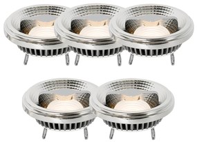 Conjunto de 5 lâmpadas LED reguláveis G53 AR111 12W 600lm 2700K