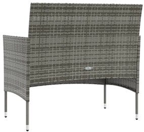 8 pcs conjunto lounge de jardim c/ almofadões vime PE cinzento
