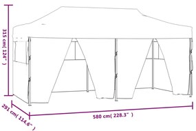 Tenda dobrável profissional festas 4 paredes 3x6m aço branco