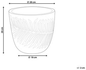 Vaso para plantas em fibra de argila branca creme 28 x 28 x 16 cm FTERO Beliani