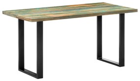 vidaXL Mesa de jantar 160x80x75 cm madeira recuperada maciça