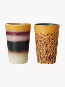 Canecas XL pintadas à mão 70's, conjunto de 2