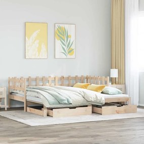 Sofá-cama com gavetão e gavetas sem colchão 90x200 cm