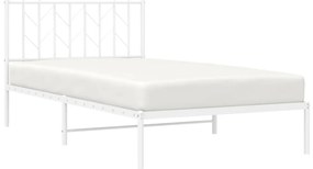 Estrutura de cama em metal com cabeceira 107x203 cm branco