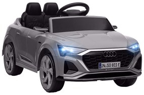 AIYAPLAY Carro Elétrico para Crianças Carro Audi Q8 Etron Sportback Infantil 12V Faróis Buzina e Música para +3 98x49,5x43 cm Cinza | Aosom Portugal