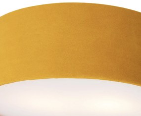 Candeeiro de tecto ocre 30 cm com interior dourado - Tambor Moderno