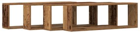 Prateleiras de Parede vidaXL 4 pcs Madeira Velha 80x15x26 cm Madeira R