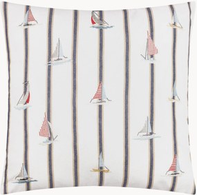 Almofada em algodão bordada à mão Abersoch Regatta