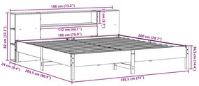 Cama com estante sem colchão 180x200 cm pinho maciço