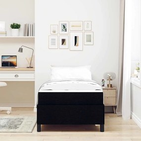 vidaXL Cama Box Preto 90 x 190 cm Tecido, Madeira de Engenharia