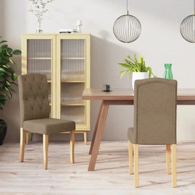 vidaXL Cadeiras de jantar 2 pcs tecido cinzento-acastanhado