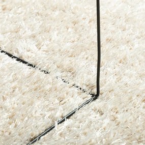 Tapete de pelo alto com aspeto brilhante ISTAN Ø 160 cm creme