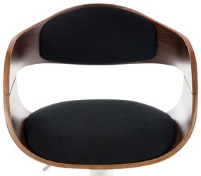 Banco de bar Kingston em tecido e com estrutura cromada 50 x 88-102 x 48 cm Preto + Cor Nogueira