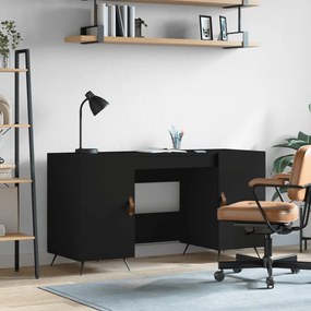 vidaXL Secretária 140x50x75 cm derivados de madeira preto