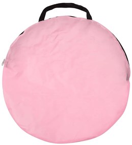 Tenda de brincar infantil com 250 bolas 100x100x127 cm rosa