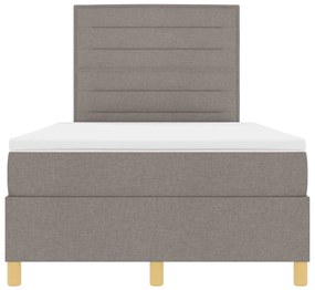Cama Box Spring com Colchão &amp; LED Taupe 120x190 cm Tecido
