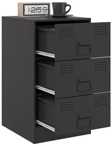 Mesas de cabeceira 2 pcs 34,5x39x62 cm aço preto