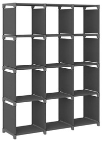 vidaXL Unidade de prateleiras 12 cubos 103x30x141 cm tecido cinzento