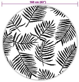 Tapete de exterior Ø160 cm ARAKIL PP branco e preto