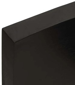 Tampo de mesa com bordas vivas maciço tratado castanho-escuro
