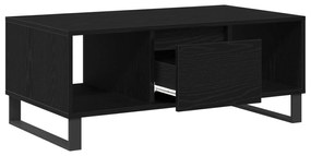 Mesa de Centro vidaXL Preto Carvalho 90x50x36,5 cm Madeira Revestida