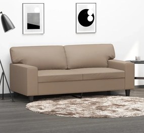 vidaXL Sofá de 2 lugares 140 cm couro artificial cor cappuccino