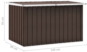Caixa de arrumação para jardim 149x99x93 cm castanho