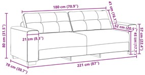 Sofá de 3 Lugares vidaXL Taupe 180 cm em Tecido