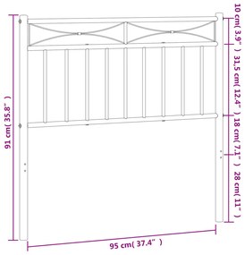 Cabeceira de cama 90 cm metal branco