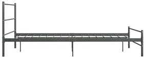 Estrutura de cama metal 160x200 cm cinzento