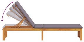 Espreguiçadeira com Almofada 200x55x30 cm Madeira Sólida de Acácia