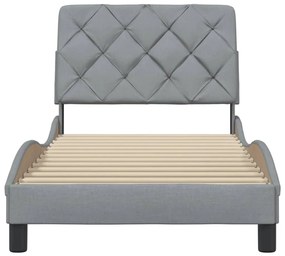 Estrutura de cama sem colchão 80x200 cm tecido cinzento-claro